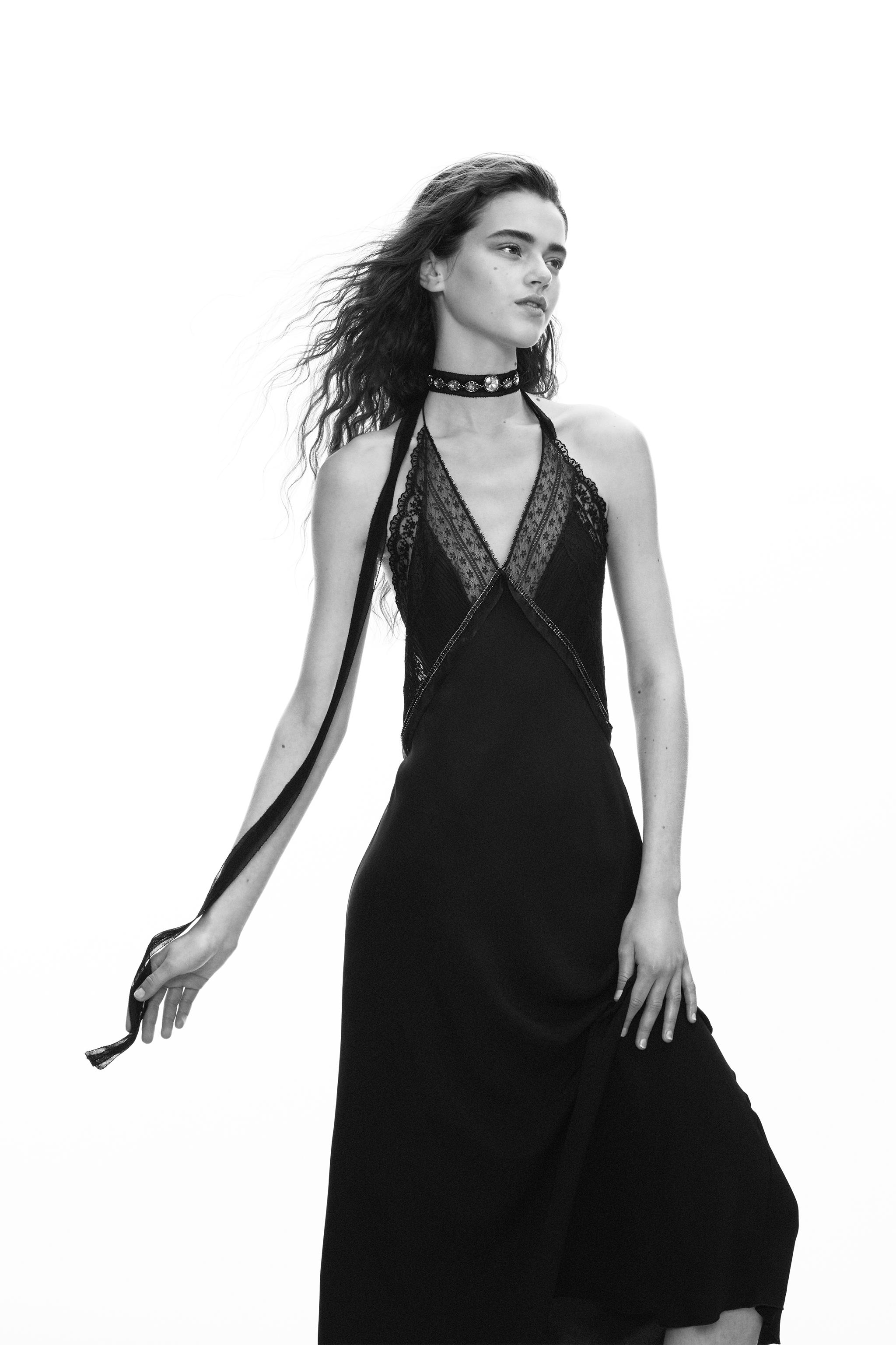zara black slip dress Silk Cheap Dress HOT Black Silk Dress With Black Slip Dress Black Slip Black Tonal fabric combination detail Zara LACE SLIP DRESS -